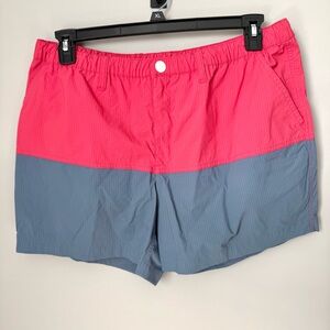 Men’s Chubbies Colorblock Boat Swim Shorts in Coral and Slate